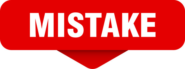 mistake sticker. mistake sign on transparent background