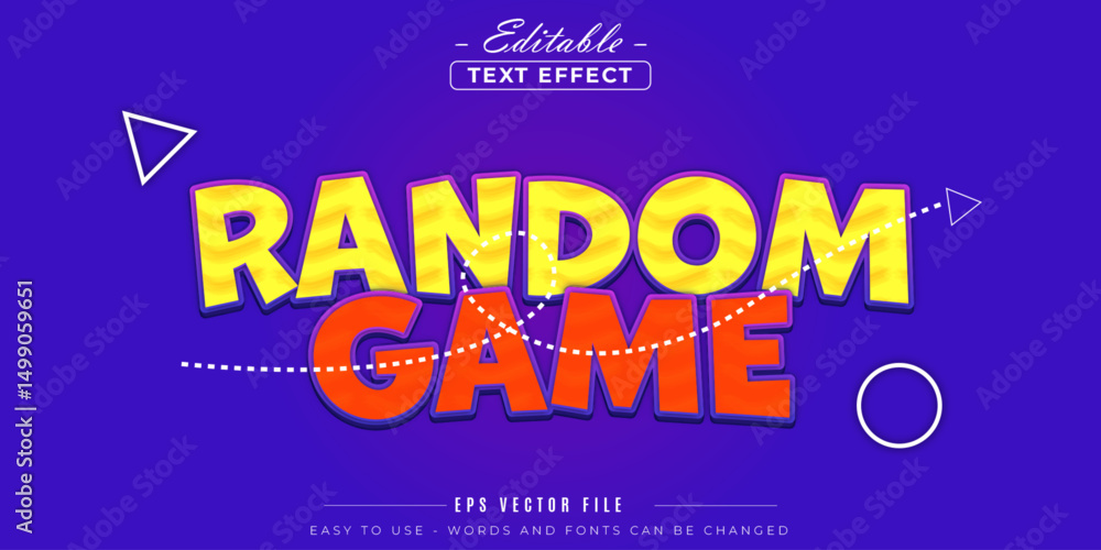 Poster cartoon random game editable text effect.