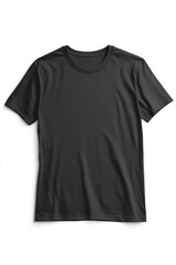 Black t-shirt mockup. Flat lay design template showcasing front and back views of a blank shirt for apparel design or promotional use. High-quality clothing image.