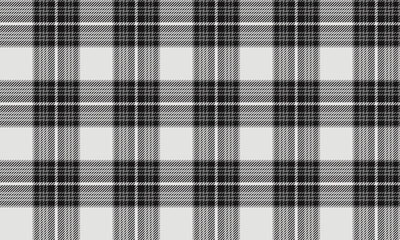 Seamless plaid pattern, black and white, simple but stylish, suitable for designing clothes, skirts and pants, adding a classic and modern touch to your look, vector illustration.