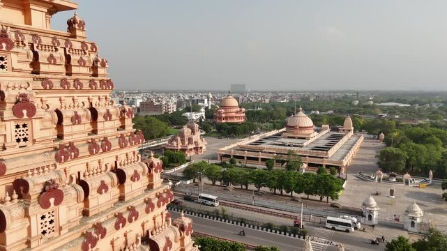 An Aerial Shot of Chhatarpur Temple, New Delhi, India
