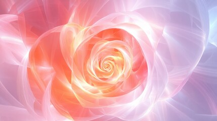 Ethereal Swirling Rose with Gradient Glow and Dreamy Background