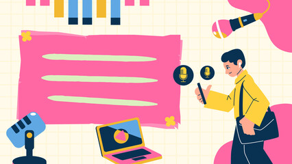 Modern Podcast Overview Illustration