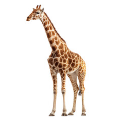 Obraz premium Majestic giraffe standing gracefully in a vibrant savannah, showcasing its unique patterns and height