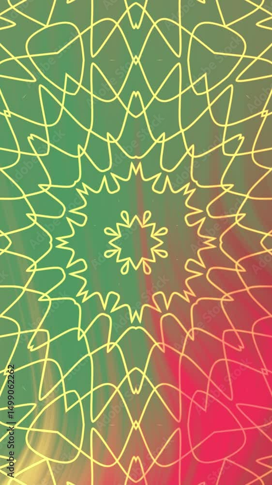 Poster vertical abstract lines forming circular geometric pattern animated background