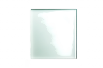 Minimalist frosted glass square panel with smooth edges, ideal for modern interiors, signage isolated on a transparent background