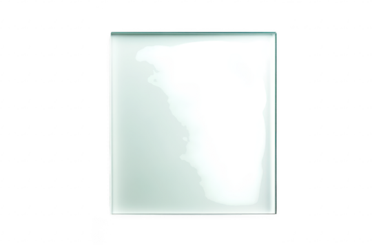 Minimalist frosted glass square panel with smooth edges, ideal for modern interiors, signage isolated on a transparent background