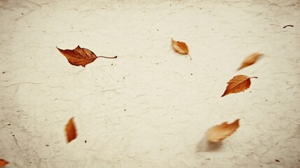 Falling Dry Leaves on a Textured Surface in Soft Natural Light