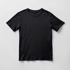 Naklejka premium Black t-shirt mockup. Front and back views of a plain black tee for apparel design, clothing branding, and digital fashion marketing templates.
