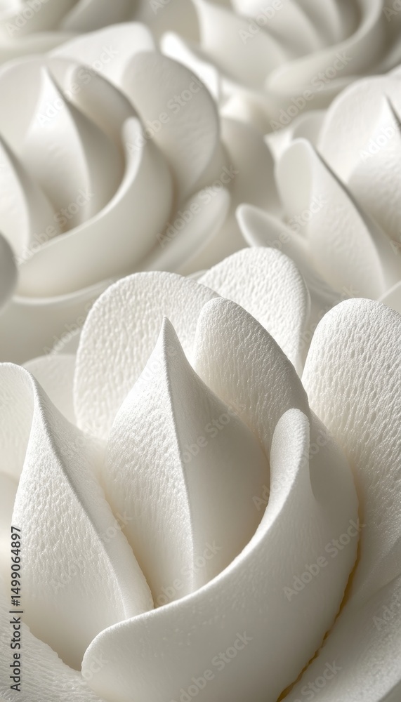 Poster abstract background of delicate white wavy shapes, soft and gentle fluid gradient design