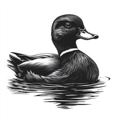 Detailed Illustration of a Mallard Duck