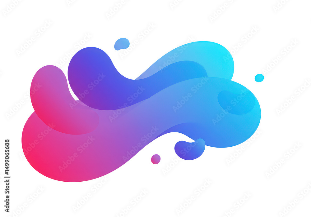 Poster abstract fluid gradient shape isolated on transparent background