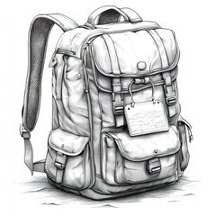 Detailed illustration of a large backpack