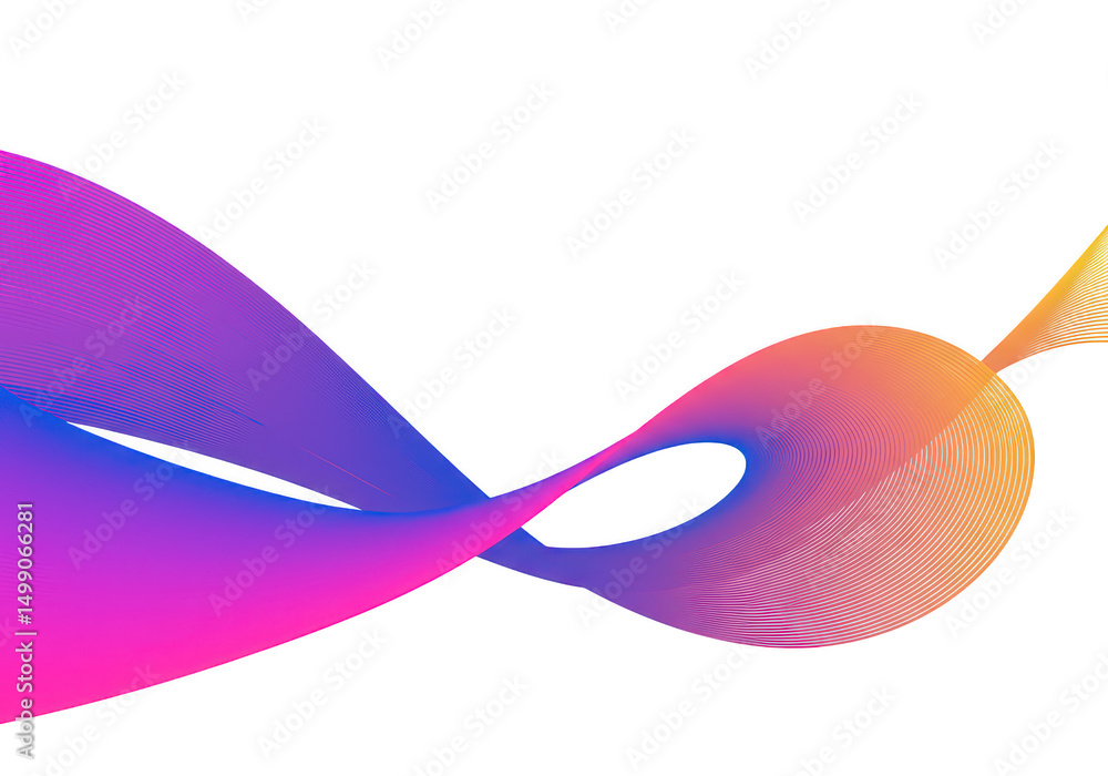 Poster abstract colorful wave isolated on transparent background