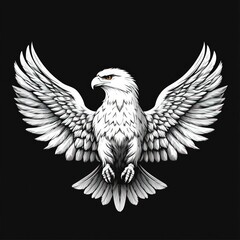 Powerful white eagle graphic
