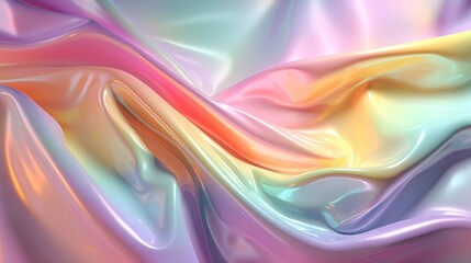 light soft colorful rainbow pastel chiffon fabric wrinkle top view abstract background