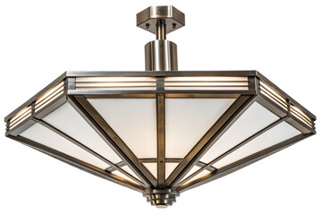 Obraz premium Elegant ceiling lamp with a geometric design for modern decor isolated with transparent background