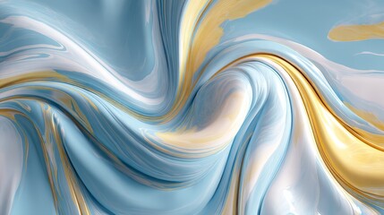 yellow and gold thick oil color flow swirl marble pattern abstract art background