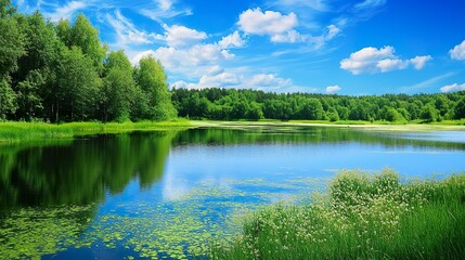 summer landscape with lake