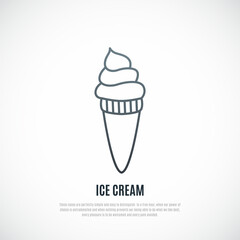 Ice Cream icon isolated on white background. Vector Ice Cream icon.