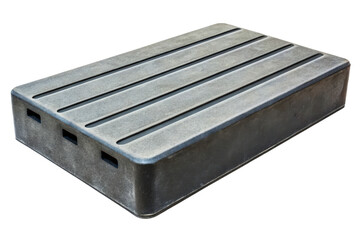 Heavy-duty plastic platform with ribbed surface isolated with transparent background