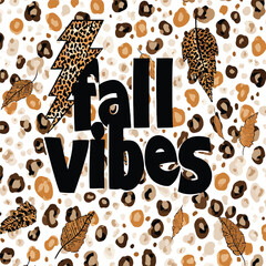 Fall Vibes Adobe Illustration art work&ndash; Bold Autumn Typography Sublimation Design for Shirts, Mugs, and Decor