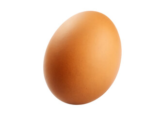 A Brown Egg. A single brown egg sits isolated  on a plain white background PNG