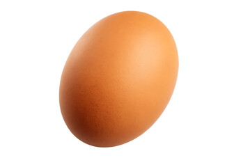 A Brown Egg. A single brown egg sits isolated  on a plain white background PNG