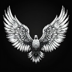 Majestic bird in flight, detailed illustration