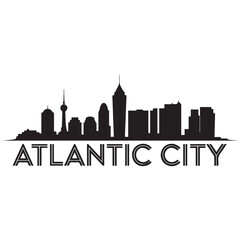 Atlantic city skyline silhouette. Black Arlington city design Vector black silhouette. with white background © firoz