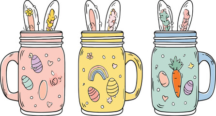 Retro Obsessive Cup Disorder Adobe Illustration &ndash; Funny Easter Coffee Sublimation Design