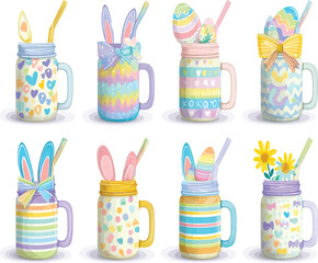 Retro Obsessive Cup Disorder Adobe Illustration &ndash; Funny Easter Coffee Sublimation Design