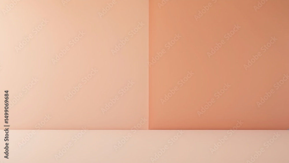 Canvas Prints minimalist background with two toned peach colored walls and a floor space