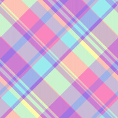 Suite vector pattern texture, room tartan textile background. Royalty check fabric plaid seamless in pink and cyan colors.