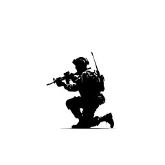Tactical Soldier Silhouette - 8K Vector Rifleman Icon