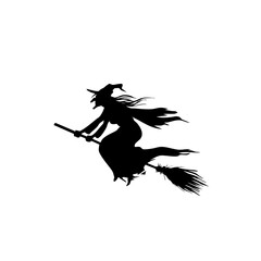 Obraz premium Halloween Clipart Set - Bordered Witch Sticker Design
