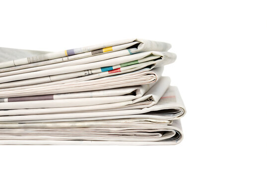 Pile of generic newspapers isolated on white background PNG