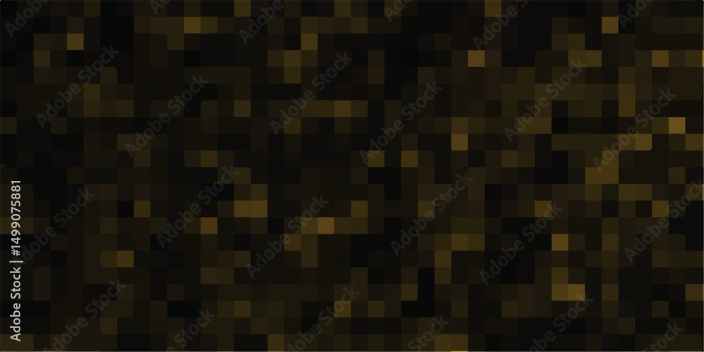 Aufkleber abstract luxury golden background of cubes or boxes, random scaled black cube boxes block pattern. m