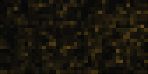 Abstract luxury golden background of cubes or boxes, Random scaled black cube boxes block pattern. Minimalistic idea of modern design with abstract geometric background.