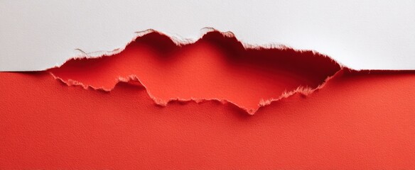 The Torn Paper Revealing Bold Red Background in Artistic Composition