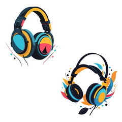 headphones on a white background vector