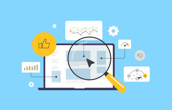 UX journey mapping concept featuring customer journey map and user flows. UX analysis technique, user journey mapping in UX. Isolated flat design vector illustration