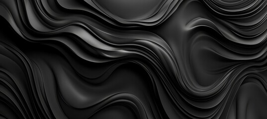 Obraz premium Silky Smooth Abstract Background of Black Fluid Waves. Dynamic Motion and Flowing Elegance.