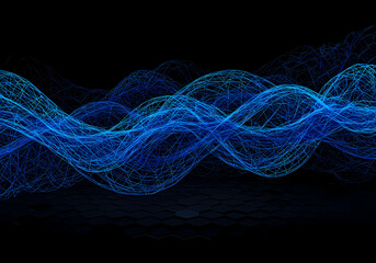 Blue Wave Abstract Background Digital Art  Design isolated on transparent background