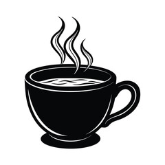 
style coffee cup, silhouette vector illustration