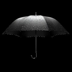 Wet umbrella against dark background