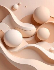 Organic abstract blobs in neutral tones, soft flowing design