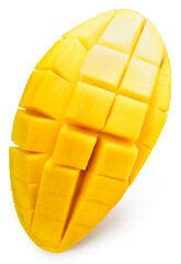 Fresh Pink Mango isolated on white background, Pink Mango on white background, With clipping path, High resolution focus stacking photography.