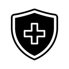 Fototapeta premium Health insurance icon, Insurance health, medical health protection shield with cross set icons, healthcare medicine protected guard shield concept.