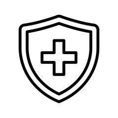 Fototapeta premium Health insurance icon, Insurance health, medical health protection shield with cross set icons, healthcare medicine protected guard shield concept.